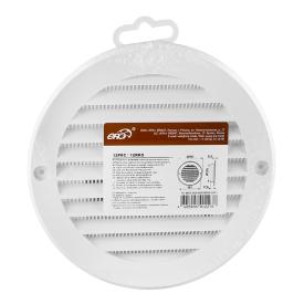 Решетка вентиляционная круглая с пластиковой сеткой D150 вытяжная АБС с фланцем D125, 12РКС
