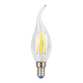 Лампа LED белый свет.свечана ветру  Е14 6 Вт LED-CW35-6W/NW/E14/CL PLS02WH Uniel.
