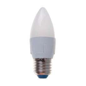 Лампа светодиодная белый свет.свеча E27 7Вт 600Лм LED-C37 PLP01WH Uniel матовая ЯРКАЯ