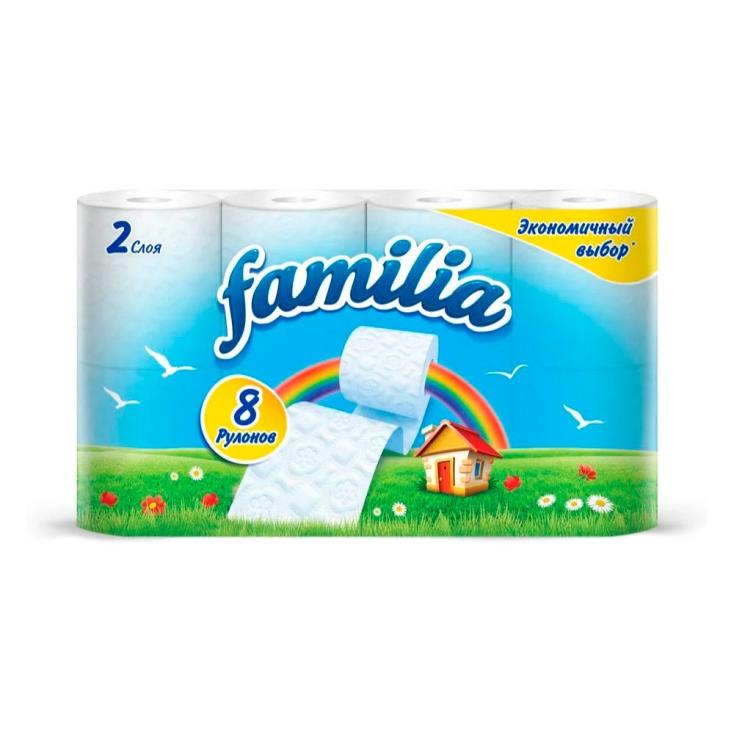 Бумага туалетная Familia Радуга 2 слойная 8 рулонов