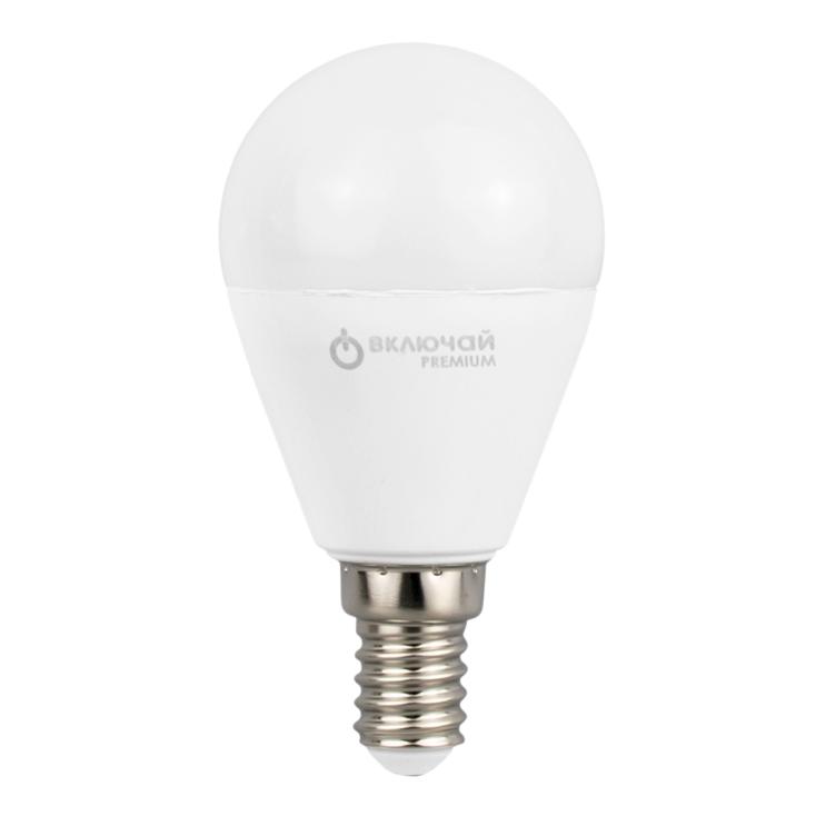 Лампа светодиодная 10W E14 шарик 4000K 220V пластик. (LED OPTI G45-10W-E14-W) OPTI Включай