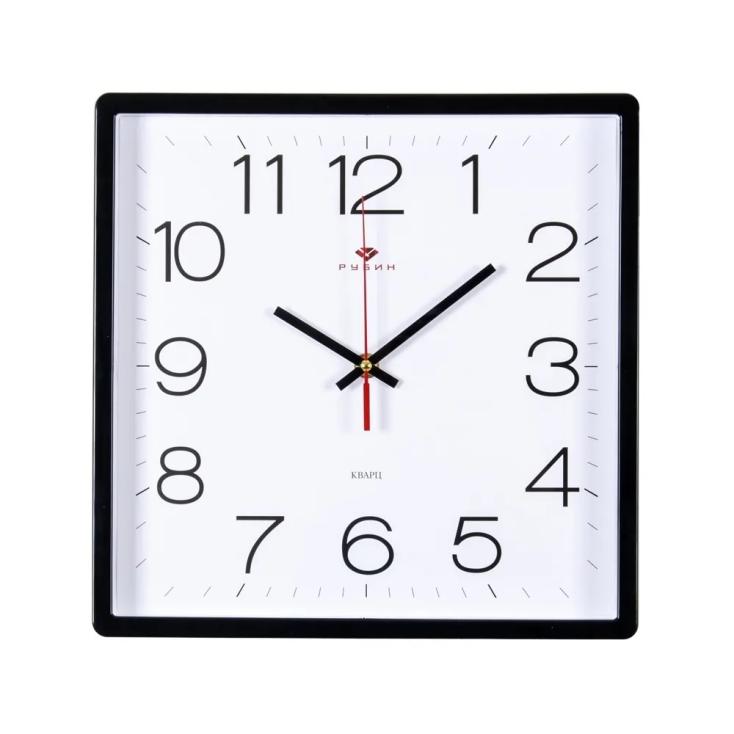 Часы настенные Рубин Классика 30х30 см корпус черный 3028-141B
