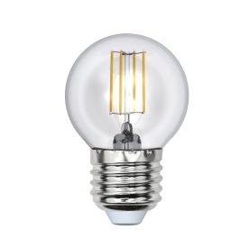 Лампа светодиодная диммируемая LED-P45-5W/WW/E27/CL/DIM GLA01TR. Форма "шар", прозр.Серия Ai 3000К