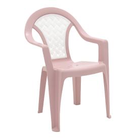 Кресло детское пластиковое Плетенка розовое