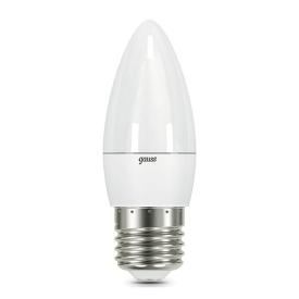 Лампа светодиодная 6.5Вт свеча 4100К белый Е27 550Лм 150-265В Gauss 103102207