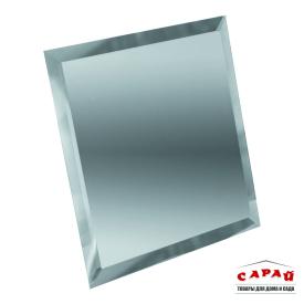 Квадратная зеркальная серебряная плитка с фацетом 10 мм  300*300мм под заказ