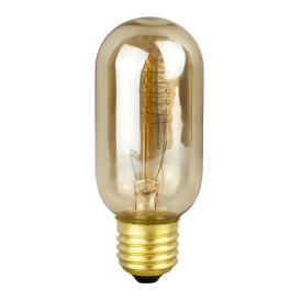 Лампа накаливания IL-V-L45A-40/GOLDEN/E27 CW01 Vintage. Форма «цилиндр», длина 113 мм. Форма нити CW. Картон. ТМ Uniel
