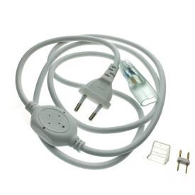 Провод электрический UCX-SP2/N21 WHITE 1 STICKER для светодиодных лент ULS-N21 NEON 220В, 8x16мм, 2 контакта. Цвет белый. TM Uniel.