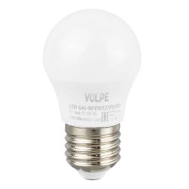 Лампа светодиодная дневной белый свет. E27 9 Вт 6500К 750Лм  LED-G45-9W/DW/E27/FR/NR Volpe,