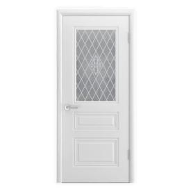 Полотно дверное ДО1 Трио Грейс 2 В1 800мм белое стекло без патины