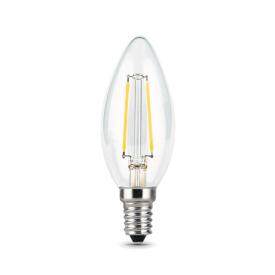 Лампа светодиодная LED 9Вт E14 Filament свеча, белый Gauss, 4100К,710Лм,арт.103801209