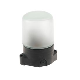 Светильник  влагозащитный термостойкий цилиндр прямой Е27 60Вт IP 65 цвет черный для бань и саун +130°С  жаропрочное стекло Sauna 01 02
