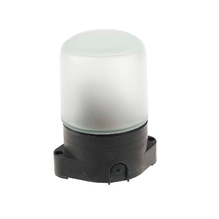 Светильник  влагозащитный термостойкий цилиндр прямой Е27 60Вт IP 65 цвет черный для бань и саун +130°С  жаропрочное стекло Sauna 01 02