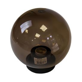 Светильник уличный шар,материал-ПММА(полиметилметакрилат),  d=200мм, в комплекте с основанием из поликарбоната и керамическим патроном Е27, дымчатый.Palla 20 01 32