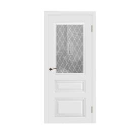Полотно дверное ДО1 Трио Грейс 2 В1 900мм белое стекло без патины