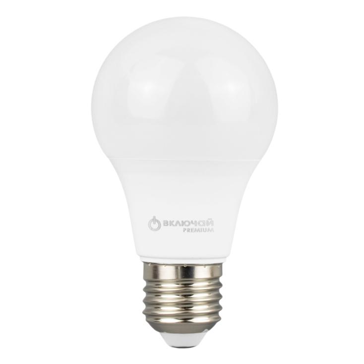 Лампа светодиодная бел.свет E27 220V 15 Вт 4000К А60 LED PREMIUM А60-15W-E27-W) (ЛОН) Включай