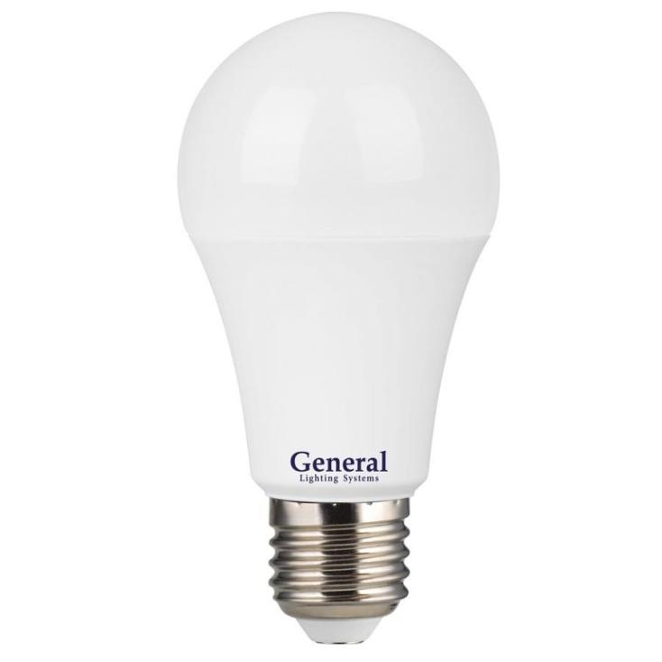 Лампа светодиодная LED General A60 E27 11Вт 220В E27 4500К 630lm 4K 60х108 пласт/алюм GLDEN-WA60P-11-230-E27-4500 641122