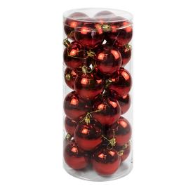 Новогодние шары 6 см (набор 24 шт) "Глянец", красный
