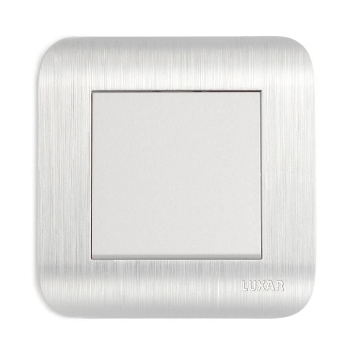 Выключатель LUXAR Deco с/у 1-кл. серебро с рифленой рамкой, 250В 10А (10.001.03)