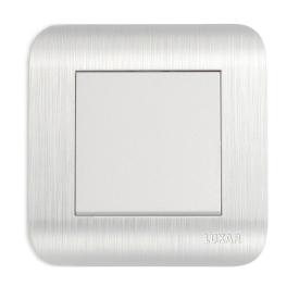 Переключатель LUXAR Deco с/у 1-кл. на 2 направл. серебро с рифленой рамкой, 250В 10А (10.003.03)