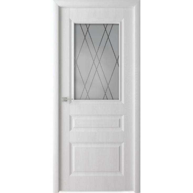 Полотно дверное ДО Каскад 700мм стекло белый ясень ламинированное