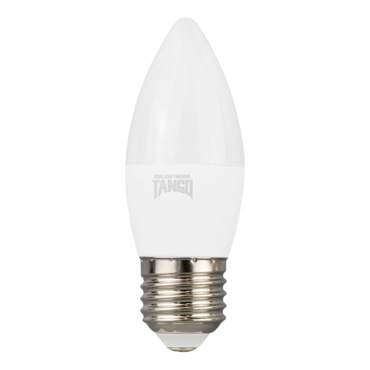 Лампа светодиодная 7W E27 свеча 4000K 220V (TANGO LED C37-7W-E27-W) TANGO (1/10/100)