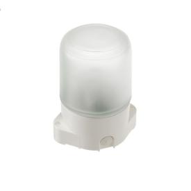 Светильник  влагозащитный термостойкий цилиндр прямой Е27 60Вт IP 65 цвет белый для бань и саун +130°С  жаропрочное стекло Sauna 01 01