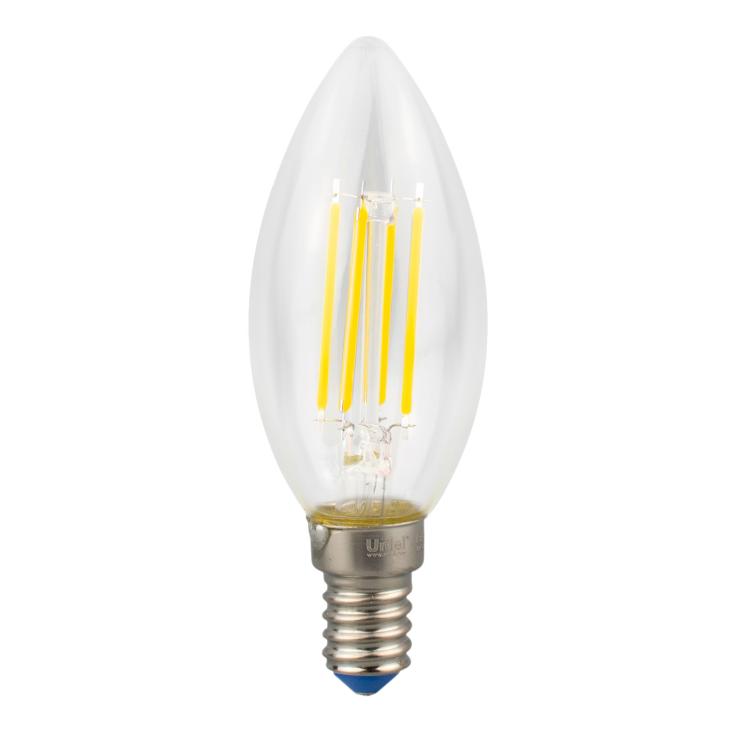 Лампа светодиодная свеча прозрачная 11Вт Е14 Серия Sky бел.свет 4000К LED-C35-11W/4000K/E14/CL PLS02WH