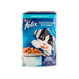Корм для кошек влажный Felix Форель в желе 75 г