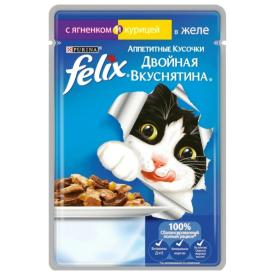 Корм для кошек влажный Felix Ягненок в желе 75 г