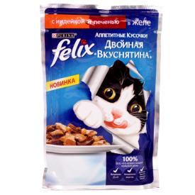 Корм для кошек влажный Felix Двойная вкуснятина Индейка печень 85 г