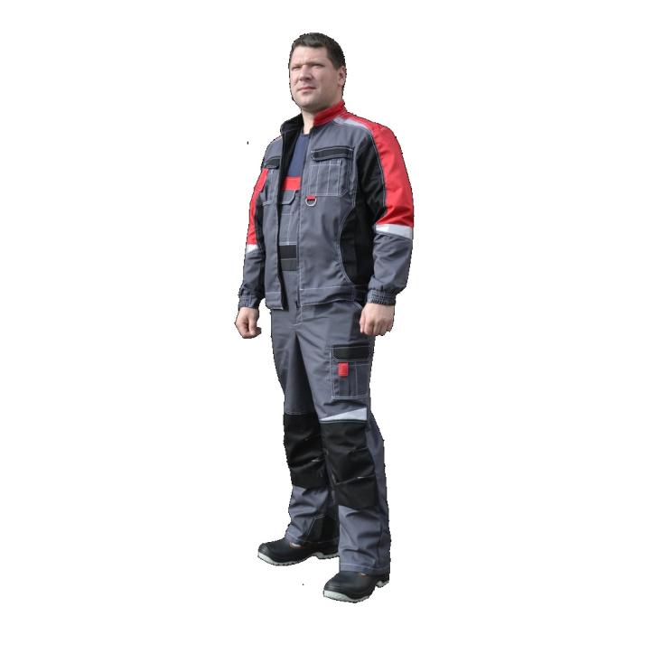 Костюм Формула куртка, п/комб темно-серый с красной и черной отделкой р.96-100/170-176