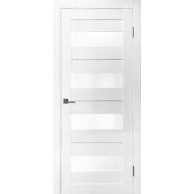 Полотно дверное Triss 600 белый глянец/стекло снег