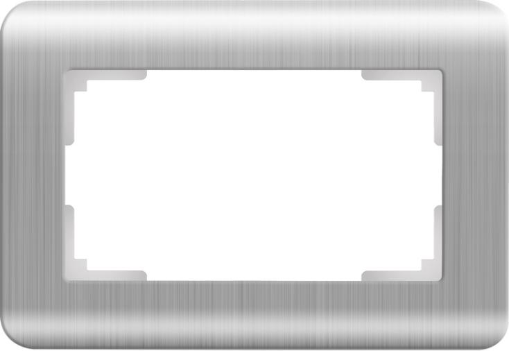 Рамка для двойной розетки серебряный WL12-Frame-01-DBL