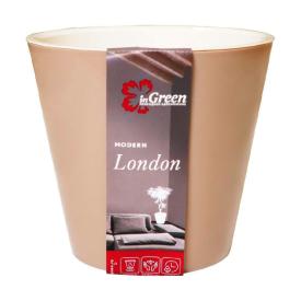 Горшок цветочный London на колесах молочный шоколад 33 см 16 л