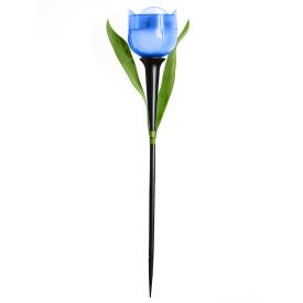 Светильник садовый на солнечной батарее синий тюльпан.белый свет. 1*LR аккумулятор в/к IP44 USL-C-454/PT305 BLUE TULIP