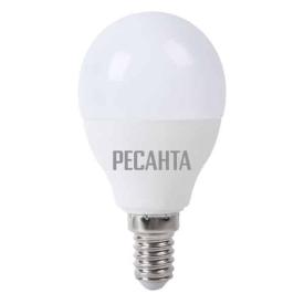 Лампа светодиодная шарик  7Вт Е14 тепл.свет 3000К LED-LL-R-G45-7W/3000K/E14/CL Ресанта