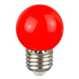 Лампа декоративная светодиодная LED-G45-1W RED E27 FR C картон красная