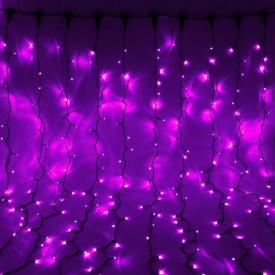 Гирлянда светодиодная уличная LED ЗАНАВЕС фиолетовый 8 режимов 480 ламп 2,5м