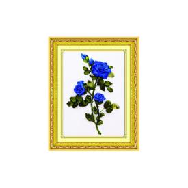 Набор для вышивания лентами синие розы 28x38см