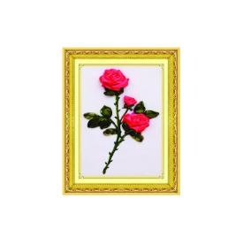 Набор для вышивания лентами красная роза 28x38см