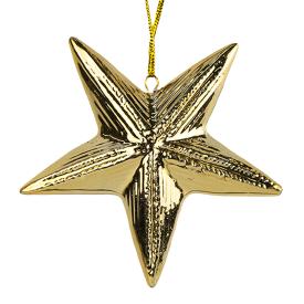 Украшение новогоднее подвесное Пятиконечная Звезда из фарфора 8x7.8x1.8см 80894