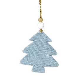 Украшение новогоднее подвесное Мягкая голубая елочка из полиэстера 9x2x8.5см 82627