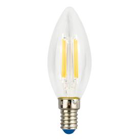 Лампа светодиод диммируемая LED-C35-9W/4000K/E14/CL/DIM GLA01TR Форма свеча прозрачная Серия Air Белый свет 4000K Картон ТМ Uniel