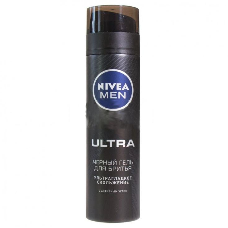 Черный гель для бритья NIVEA MEN ULTRA 200мл