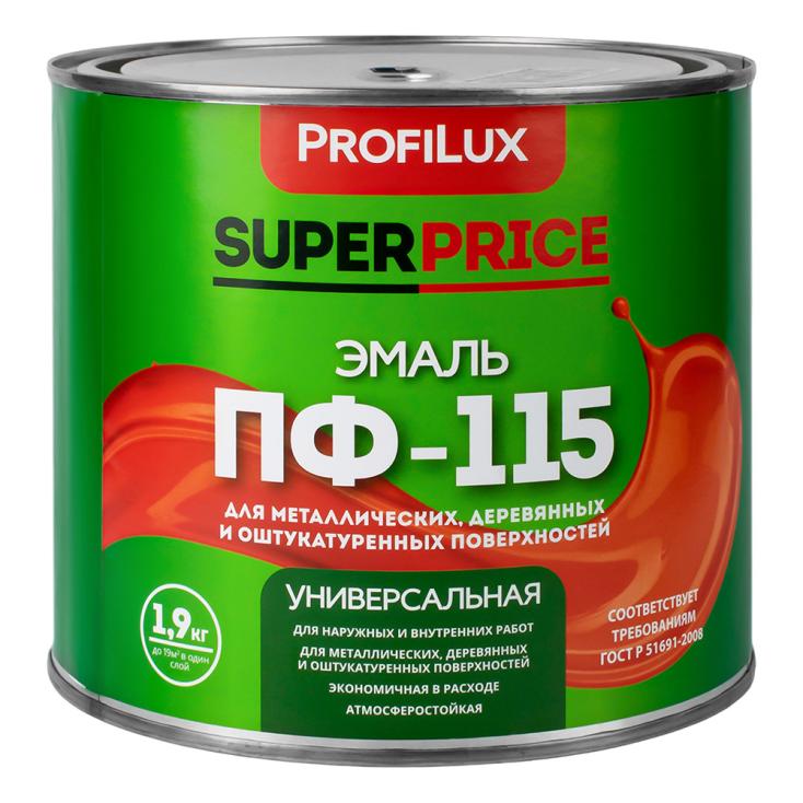 Эмаль ПФ-115 ProfiLux SUPERPRICE чёрная 1,9 кг