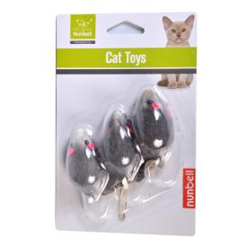 Набор игрушек для кошек Nunbell Мышки 3 шт 259358