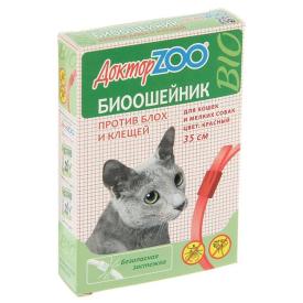 Биоошейник для кошек и мелких собак Доктор Зоо от блох и клещей 35 см 6 шт