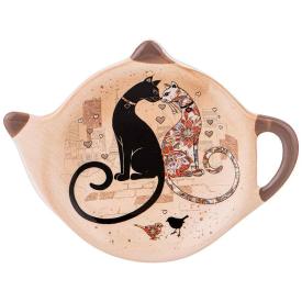 Подставка под чайные пакетики Agness Парижские коты 12х9,5х1,5 см 358-1738