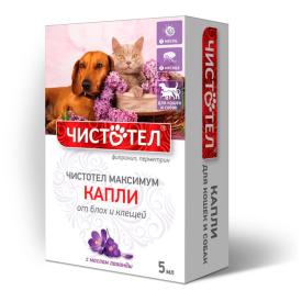 Капли от блох для собак и кошек Чистотел Максимум 5 мл УТ-027244